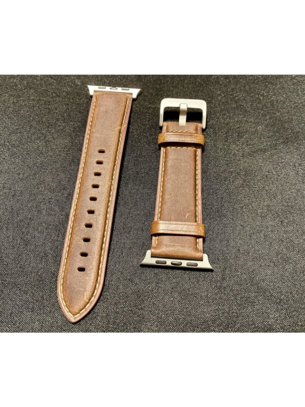 Genuine Leather Band for Apple Watch 45mm 44mm 41mm Series 9 8 7 SE - Brown
